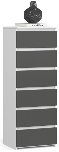 Ak furniture Komoda CL6 40 m bílá/grafitově šedá