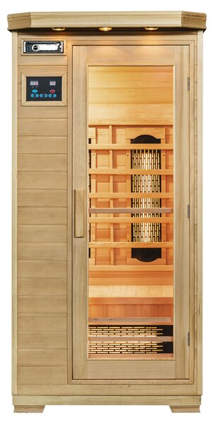 Juskys Infračervená sauna/ tepelná kabina Trondheim s plnospektrálními zářiči a dřevem Hemlock
