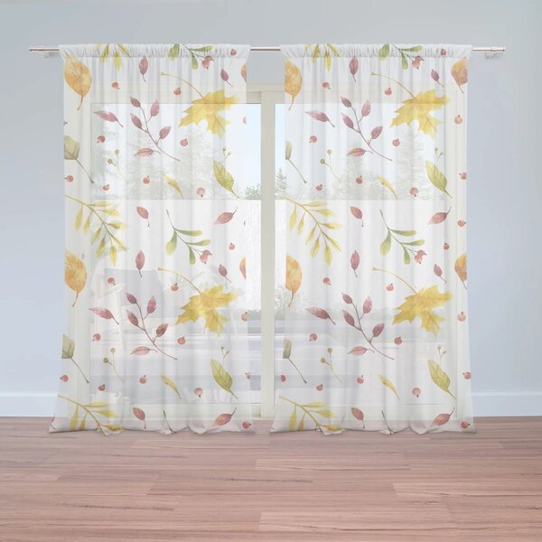 Sablio Záclony Podzimní listí: 2ks 150x250cm