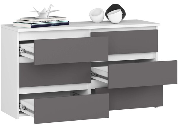Ak furniture Komoda CL6 100 cm bílá/grafitově šedá