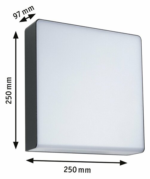 PAULMANN LED venkovní nástěnné svítidlo Smart Home Zigbee 3.0 Azalena pohybové čidlo HF senzor IP44 250x97mm CCT 8,5W 230V antracit umělá hmota/hliník