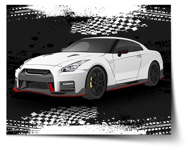 Sablio Plakát Nissan GTR 35 Černý - 60x40 cm