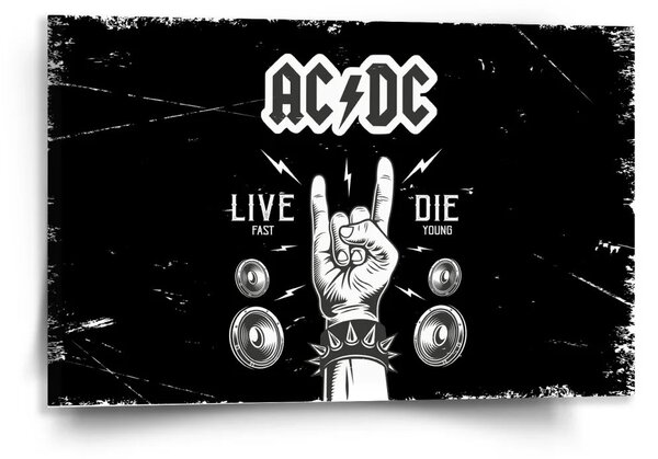 Sablio Obraz ACDC Live fast, die young - 120x80 cm