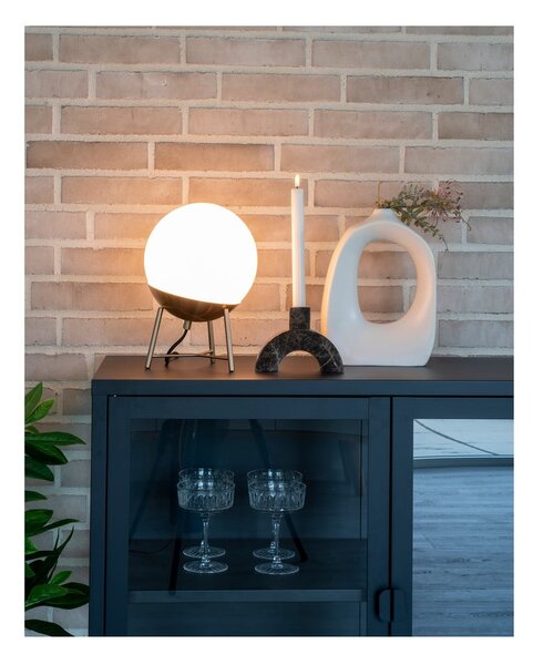 Bílá LED stmívatelná stolní lampa se skleněným stínidlem (výška 32 cm) Chelsea – House Nordic