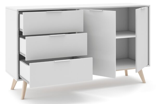 Bílá lakovaná komoda Marckeric Campus 140 x 40 cm