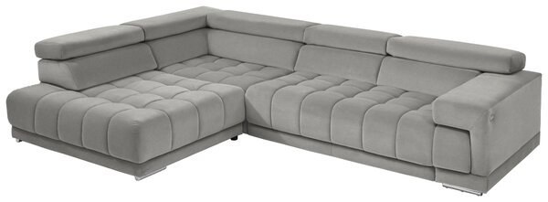 ROHOVÁ SEDAČKA, textil, barvy stříbra, světle šedá Beldomo Speed - Sedací soupravy
