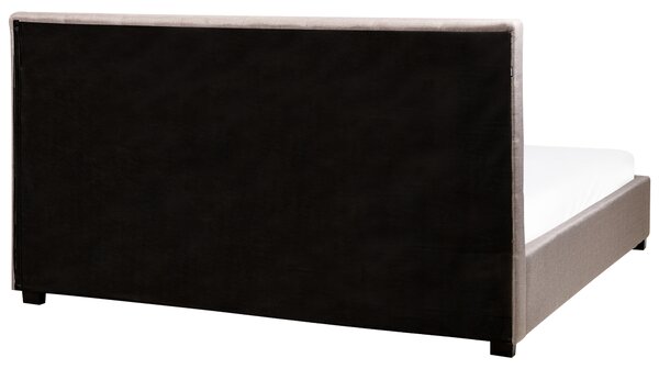 Postel s úložnými zásuvkami LA ROCHELLE Tkanina Světle šedá 180 x 200 cm