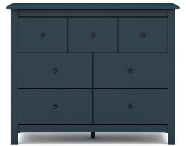 Tmavě modrá borovicová komoda Marckeric Misti 110 x 40 cm