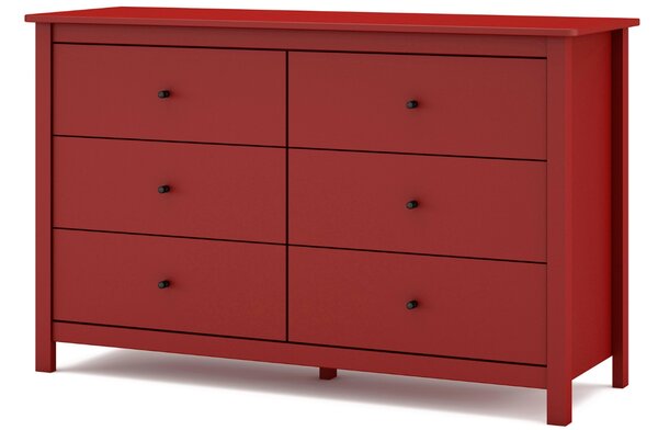 -25 % Dny MOMENTI– Červená borovicová komoda Marckeric Misti 130 x 45 cm