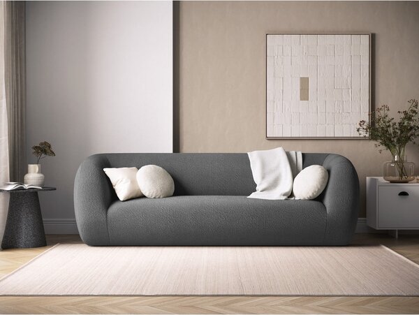 Šedá pohovka z textilie bouclé 230 cm Essen – Cosmopolitan Design