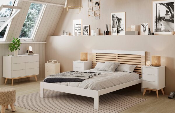 -25 % Dny MOMENTI– Bílá lakovaná komoda Marckeric Campus 120 x 40 cm