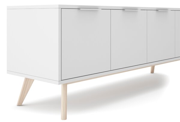 Bílý lakovaný TV stolek Marckeric Campus II. 140 x 40 cm