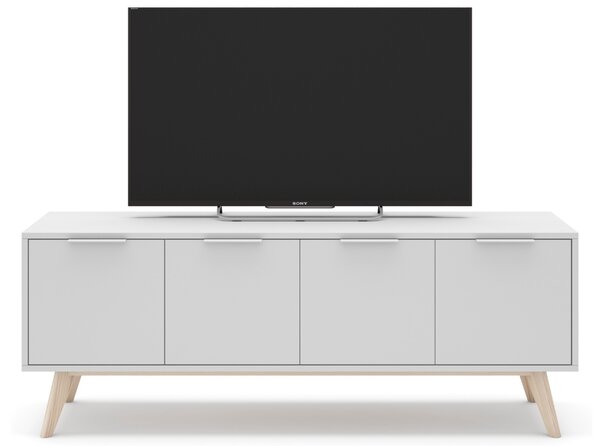 Bílý lakovaný TV stolek Marckeric Campus II. 140 x 40 cm