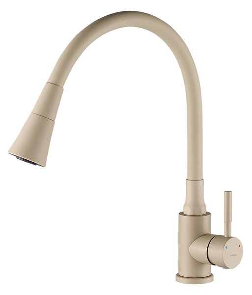 Kuchinox Dřezová baterie Selva s flexibilním raménkem a 2-funkční sprškou - BSK_462D, béžová