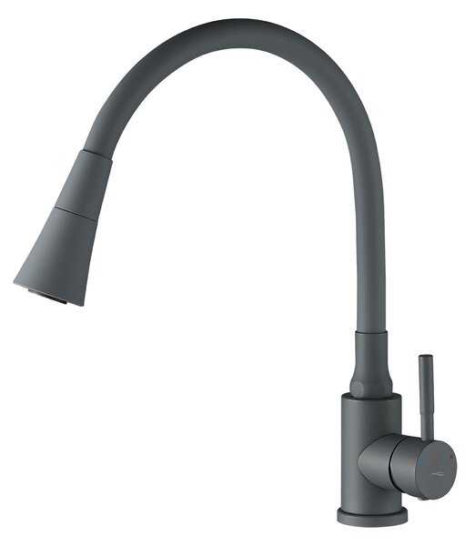 Kuchinox Dřezová baterie Selva s flexibilním raménkem a 2-funkční sprškou - BSK_962D, šedá