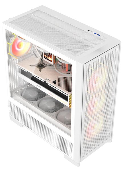Počítačová skříň DarkFlash AIRNOVA (bílá) + 3 ventilátory