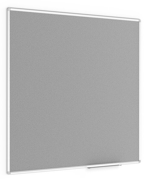 Šedá textilní nástěnka 120x120 cm v hliníkovým rámu TF1212S