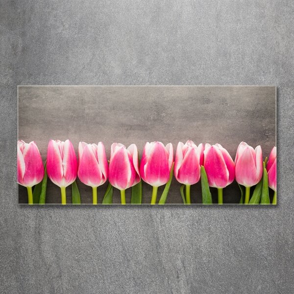 Foto obraz sklo tvrzené Růžové tulipány osh-102142486