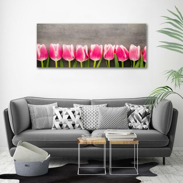 Foto obraz sklo tvrzené Růžové tulipány osh-102142486