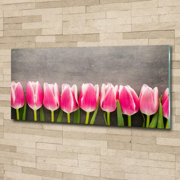 Foto obraz sklo tvrzené Růžové tulipány osh-102142486