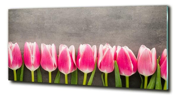 Foto obraz sklo tvrzené Růžové tulipány osh-102142486