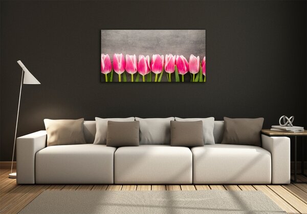 Foto obraz sklo tvrzené Růžové tulipány osh-102142486