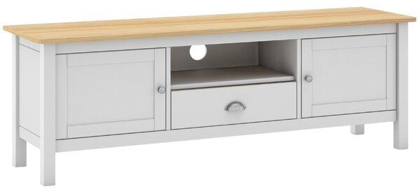 Bílý dřevěný TV stolek Marckeric Misti 158 x 40 cm