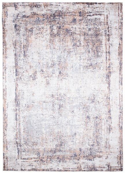 Makro Abra Kusový koberec pratelný TOSCANA 23660 Moderní abstraktní pogumovaný krémový šedý Rozměr: 80x150 cm