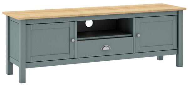 Zelený dřevěný TV stolek Marckeric Misti 158 x 40 cm