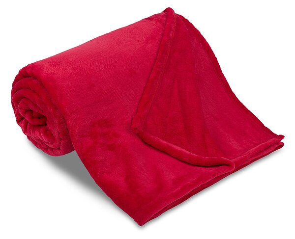 Deka z kolekce SLEEP WEEL. Přijemná deka z mikroflanelu v červené barvě. Rozměr deky je 150x200 cm