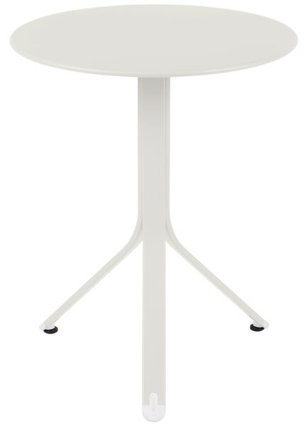 Světle šedý kovový stůl Fermob Rest'O Ø 60 cm