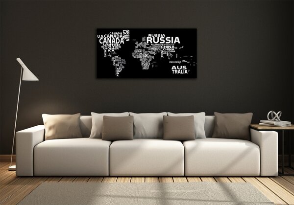 Foto obraz skleněný horizontální Mapa světa nápisy osh-102757176