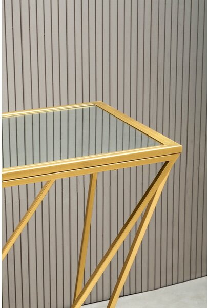 Konzolový stolek se skleněnou deskou ve zlaté barvě 40x120 cm Farran – Premier Housewares