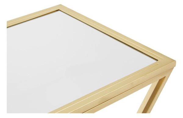 Konzolový stolek se skleněnou deskou ve zlaté barvě 40x120 cm Farran – Premier Housewares