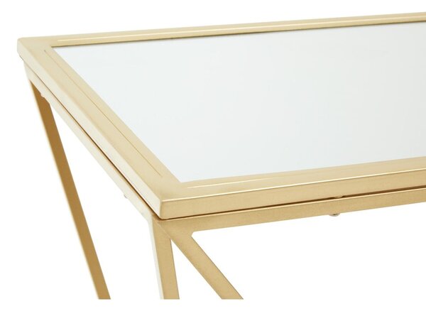 Konzolový stolek se skleněnou deskou ve zlaté barvě 40x120 cm Farran – Premier Housewares