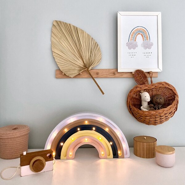 Peekaboo Dřevěná dětská LED lampa Duha 41 cm