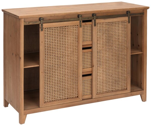 KOMODA, ratan, jedle, přírodní barvy, 120/86/40 cm Livetastic - Šuplíkové komody, Online Only