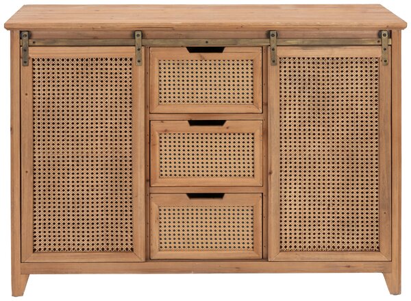 KOMODA, ratan, jedle, přírodní barvy, 120/86/40 cm Livetastic - Šuplíkové komody, Online Only
