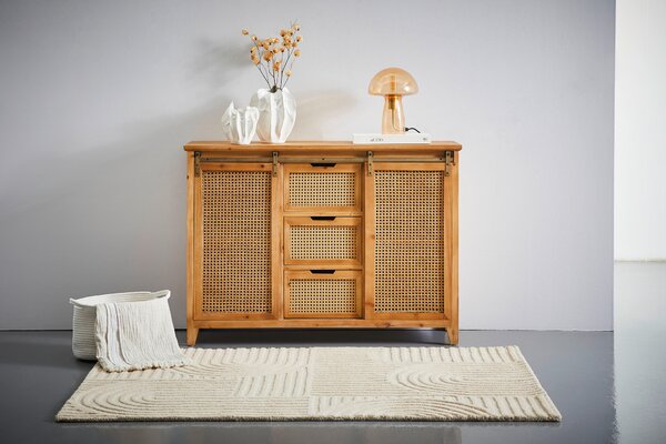 KOMODA, ratan, jedle, přírodní barvy, 120/86/40 cm Livetastic - Šuplíkové komody, Online Only