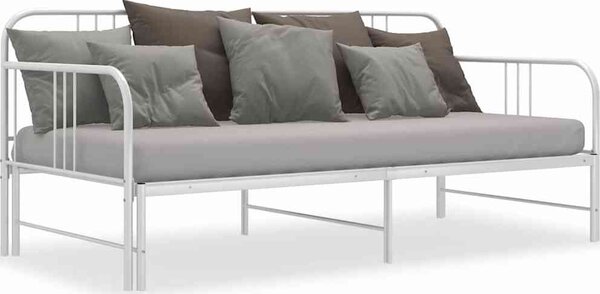 VidaXL Rám vysouvací postele/pohovky kovový 90 x 200 cm, rozměry postele (pokud není vysunutá) 206 x 98 x 88 cm [324752] Barva: Bílá
