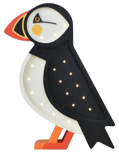 Peekaboo Černobílá dřevěná dětská LED lampa Papuchalk 37,5 cm