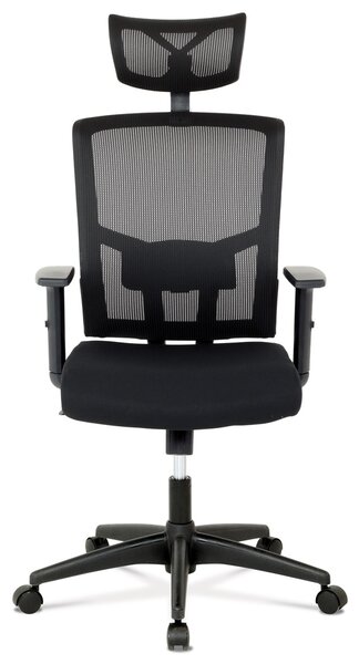 Kancelářská židle s podhlavníkem MANOLITO, látka mesh černá, houpací mechanismus