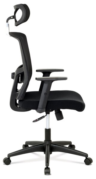 Kancelářská židle s podhlavníkem MANOLITO, látka mesh černá, houpací mechanismus