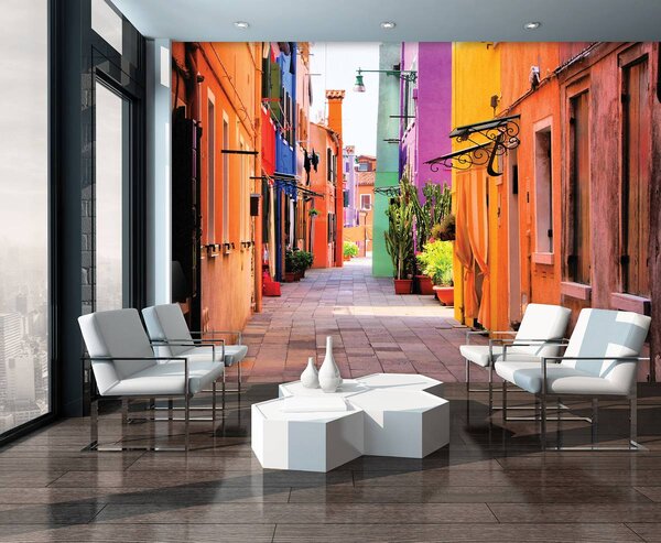 Fototapeta - Benátky - ulice Burano (152,5x104 cm)