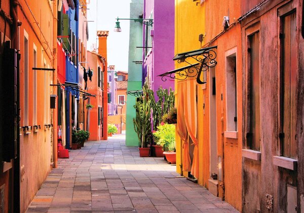 Fototapeta - Benátky - ulice Burano (152,5x104 cm)