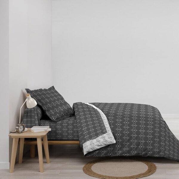 Tmavě šedý bavlněný povlak na peřinu na jednolůžko 140x200 cm Aristide – douceur d'intérieur