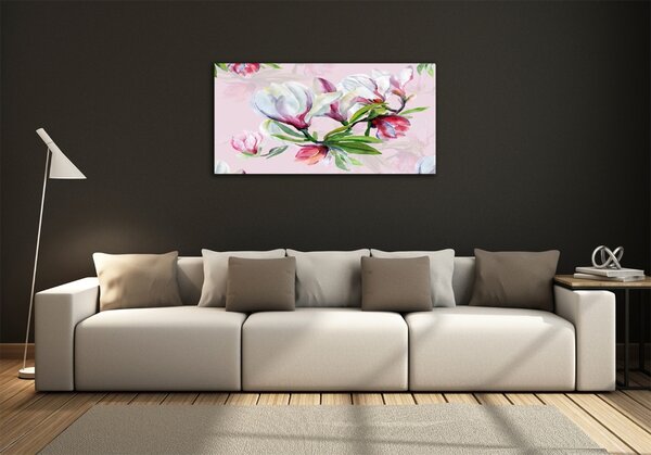 Fotoobraz skleněný na stěnu do obýváku Květiny magnolie osh-104301807