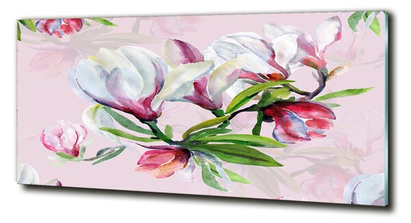Fotoobraz skleněný na stěnu do obýváku Květiny magnolie osh-104301807