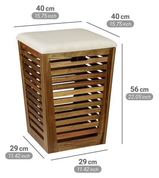 Dřevěný koš na prádlo v tmavě přírodní barvě 55 l Fondi – Wenko