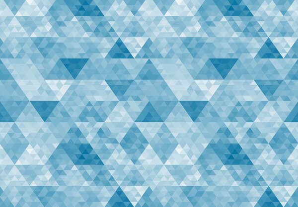 Fototapeta - Trojúhelníky a kosodelníky - modré (152,5x104 cm)